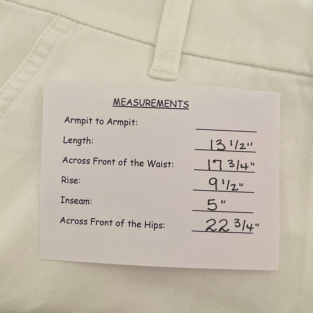 NWT!!‎ J. CREW Factory 5" Classic Chino Shorts Solid White Pockets Preppy 12 - Picture 15 of 15